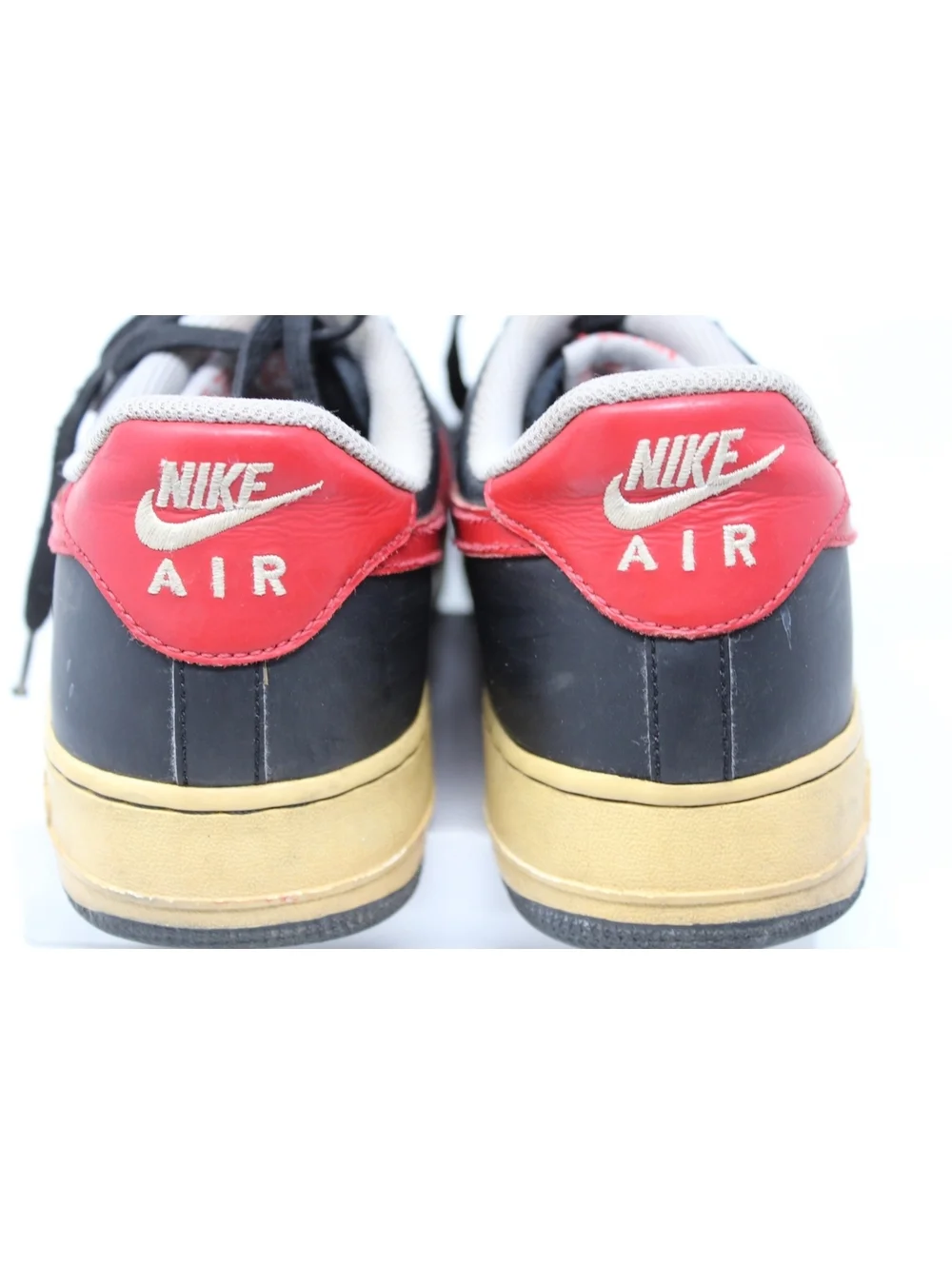 Nike Air Force 1 Low Black University Red Wolf Grey 488298-062 Men Shoes Sz 12